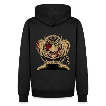Tigre horreur monstre jungle halloween monstre - Sweat à capuche Premium bio Homme - noir - Dos - Nico (187cm)