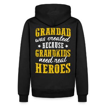 Grandad Was Created Because Grandkids Need Heroes - Männer Premium Bio Hoodie - Schwarz - Hinten - Nico (187cm)