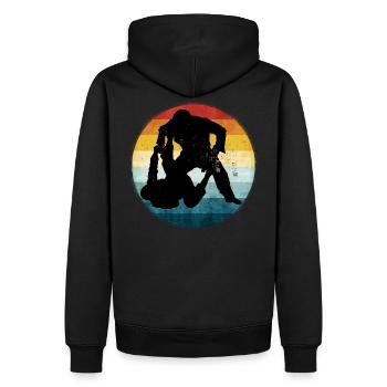 Retro Brazilian Jiu-Jitsu - Männer Premium Bio Hoodie - Schwarz - Hinten - Nico (187cm)