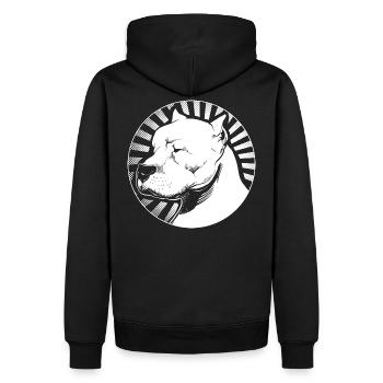 Dogo Argentino - Sweat à capuche Premium bio Homme - noir - Dos - Nico (187cm)