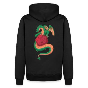 Dragon & D20 (Rollenspiele) - Männer Premium Bio Hoodie - Schwarz - Hinten - Nico (187cm)