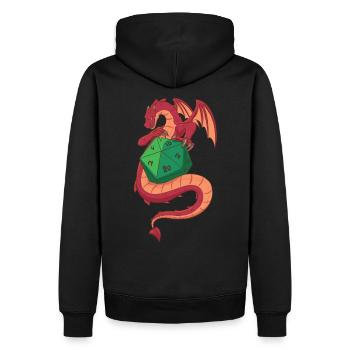 Dragon & D20 (Rollenspiele) - Männer Premium Bio Hoodie - Schwarz - Hinten - Nico (187cm)