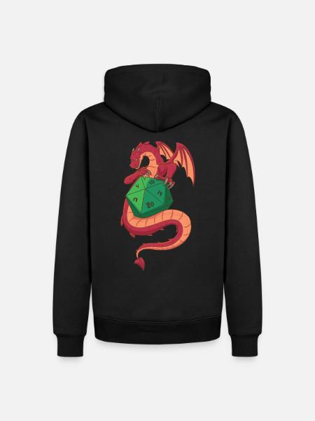 Dragon & D20 (Role-playing games) - Men’s Premium Organic Hoodie - black