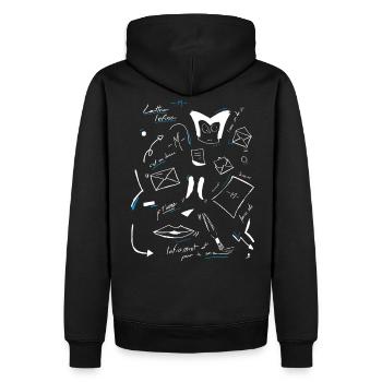Infinite Letter -M- - Men’s Premium Organic Hoodie - black - Back - Nico (187cm)