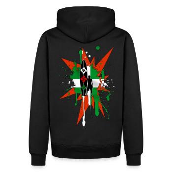 Basque surfing - Sweat à capuche Premium bio Homme - noir - Dos - Nico (187cm)