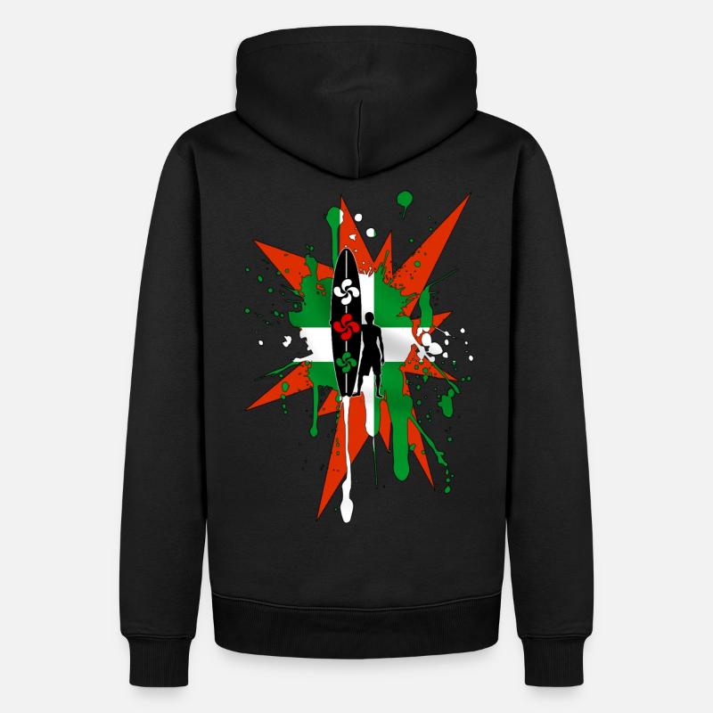 Baskisches Surfen - Männer Premium Bio Hoodie - Schwarz