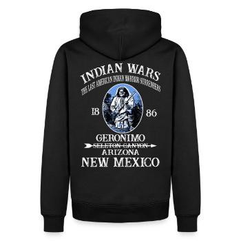 INDIAN WARS - Sweat à capuche Premium bio Homme - noir - Dos - Nico (187cm)