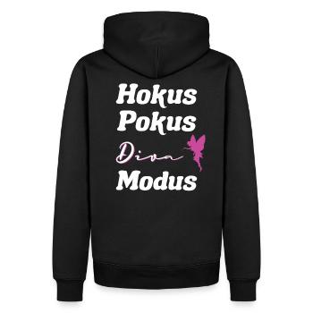 Hokus Pokus Diva Modus lustiges Design - Männer Premium Bio Hoodie - Schwarz - Hinten - Nico (187cm)