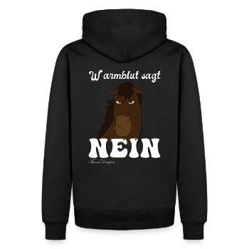 Warmblut sagt Nein Irre lustiges störrisches Pferd - Männer Premium Bio Hoodie - Schwarz - Hinten - Nico (187cm)