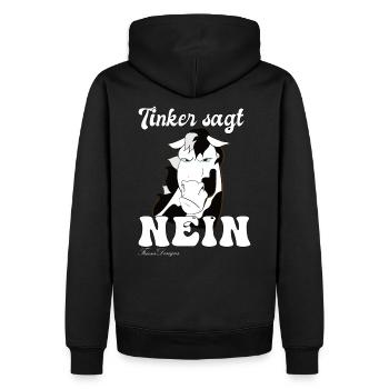 Tinker sagt Nein lustiges süßes trotziges Pferde - Männer Premium Bio Hoodie - Schwarz - Hinten - Nico (187cm)