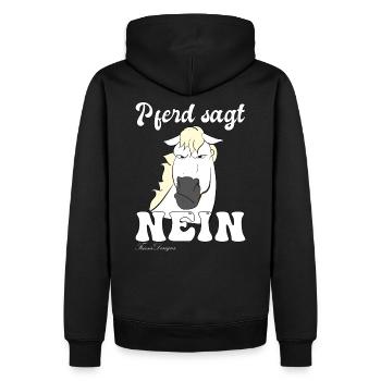 Schimmel sagt Nein lustiges und süßes Pferde - Männer Premium Bio Hoodie - Schwarz - Hinten - Nico (187cm)
