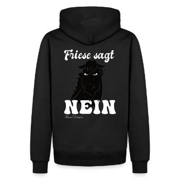Friese sagt Nein cooles Pferde - Männer Premium Bio Hoodie - Schwarz - Hinten - Nico (187cm)