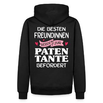 Die besten Freundinnen werden zur Patentante... - Männer Premium Bio Hoodie - Schwarz - Hinten - Nico (187cm)