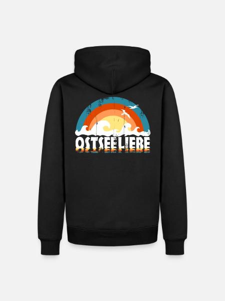 Ostseeliebe - Retroclors usedLook - Männer Premium Bio Hoodie - Schwarz