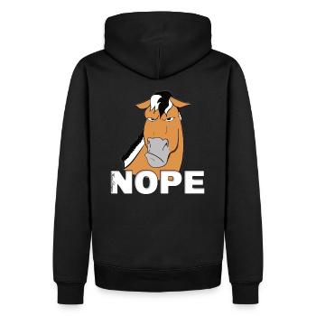 Norwegisches Fjordpferd lustiger Fjordi Nope Pferd - Männer Premium Bio Hoodie - Schwarz - Hinten - Nico (187cm)