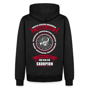 Sternzeichen Skorpion Horoskop - Männer Premium Bio Hoodie - Schwarz - Hinten - Nico (187cm)