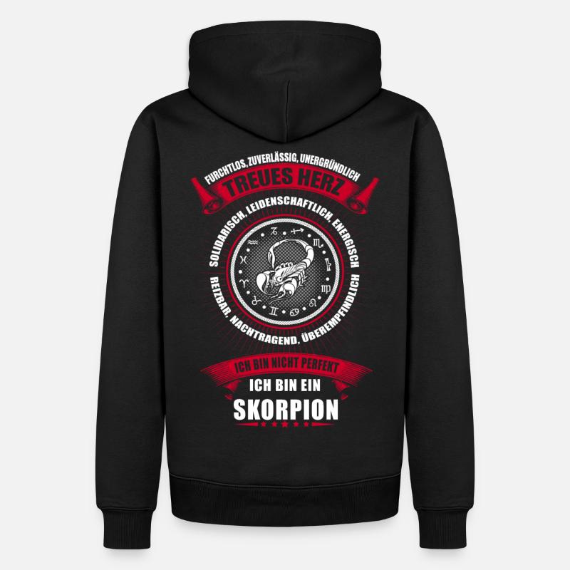 Sternzeichen Skorpion Horoskop - Männer Premium Bio Hoodie - Schwarz