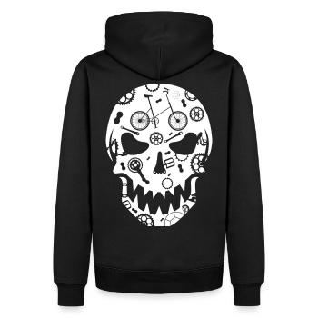 Klapprad Skull gothic T-Shirt Fashion Hoodie - Männer Premium Bio Hoodie - Schwarz - Hinten - Nico (187cm)