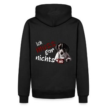 schlecht gelaunter Hund lustiger Spruch - Männer Premium Bio Hoodie - Schwarz - Hinten - Nico (187cm)