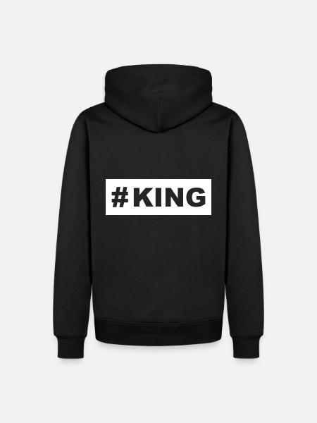 Pärchen Design! King - Queen! - Männer Premium Bio Hoodie - Schwarz