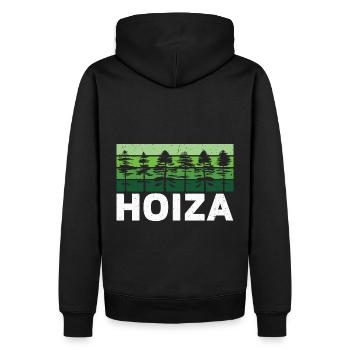 Holzfäller Forstwirt Waldarbeiter - Männer Premium Bio Hoodie - Schwarz - Hinten - Nico (187cm)