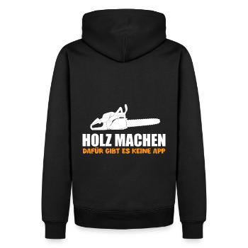 Holzfäller Forstwirtschaft Geschenk Forstwirt - Männer Premium Bio Hoodie - Schwarz - Hinten - Nico (187cm)