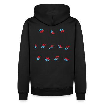 Schlechter Einfluss - Männer Premium Bio Hoodie - Schwarz - Hinten - Nico (187cm)