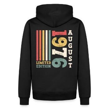 Edition Limitée Août 1976 46ème Anniversaire Hommes - Sweat à capuche Premium bio Homme - noir - Dos - Nico (187cm)
