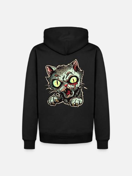 Hungry Cat -Mieze ist hungrig - Männer Premium Bio Hoodie - Schwarz