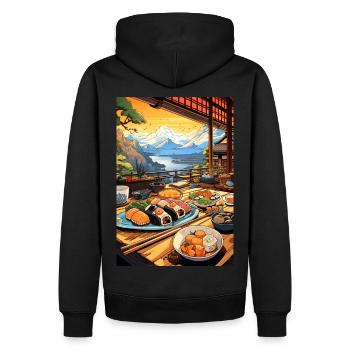 Suhsi pour toujours - Sweat à capuche Premium bio Homme - noir - Dos - Nico (187cm)