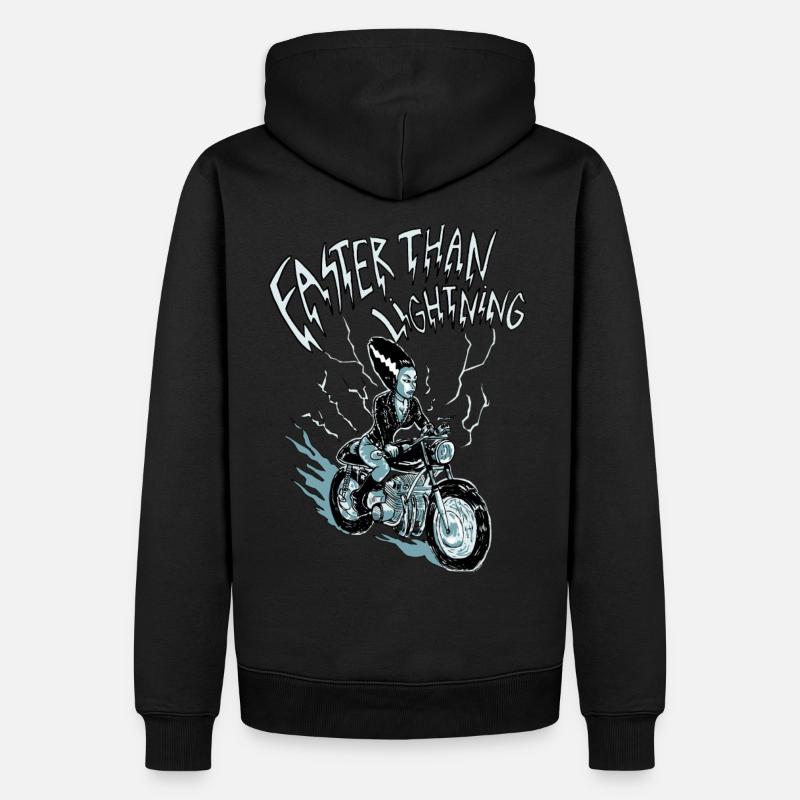 faster than lightning - Männer Premium Bio Hoodie - Schwarz