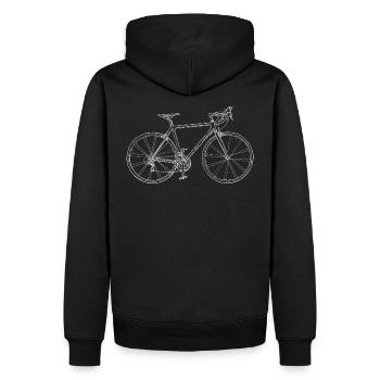Rennrad Skizze Zeichnung - Männer Premium Bio Hoodie - Schwarz - Hinten - Nico (187cm)