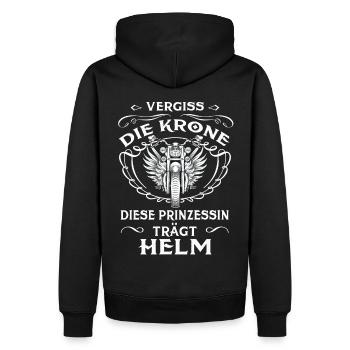 Prinzessin mit Helm - Männer Premium Bio Hoodie - Schwarz - Hinten - Nico (187cm)