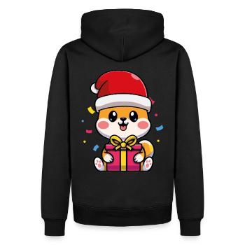 Cadeau de chien de Noël Joie - Sweat à capuche Premium bio Homme - noir - Dos - Nico (187cm)