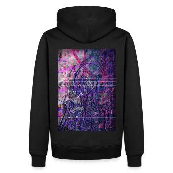 Glitch Skull - Men’s Premium Organic Hoodie - black - Back - Nico (187cm)