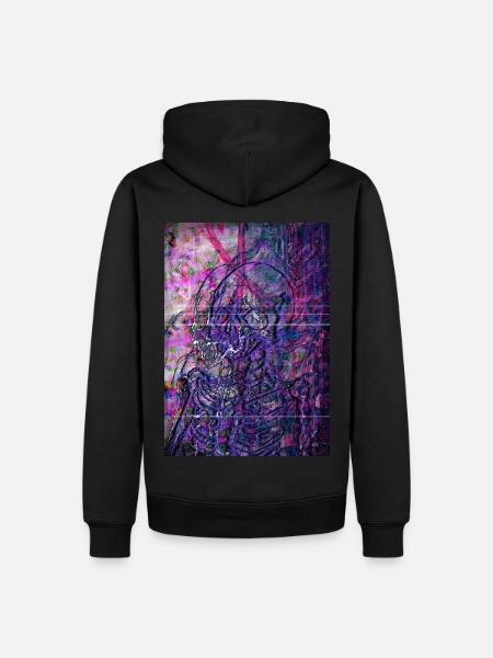 Glitch Skull - Men’s Premium Organic Hoodie - black