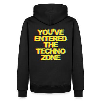 | Techno Hard Dark Acid J’adore la dark techno - Sweat à capuche Premium bio Homme - noir - Dos - Nico (187cm)