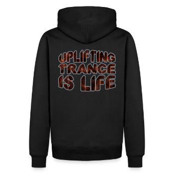 Erhebende Trance ist Leben - Männer Premium Bio Hoodie - Schwarz - Hinten - Nico (187cm)