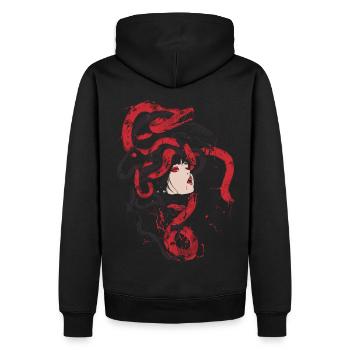 Gothique Tête De Serpent Fille - Sweat à capuche Premium bio Homme - noir - Dos - Nico (187cm)