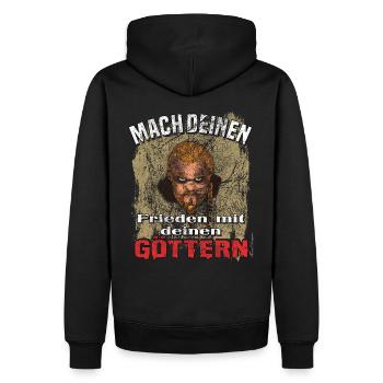 böser Wikinger mach deinen Frieden mit deinen - Männer Premium Bio Hoodie - Schwarz - Hinten - Nico (187cm)