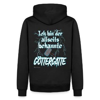 Göttergatte ein wahrlich göttlicher Ehemann - Männer Premium Bio Hoodie - Schwarz - Hinten - Nico (187cm)