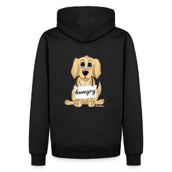 Le chiot Labrador Golden Retriever a faim et sucré - Sweat à capuche Premium bio Homme - noir - Dos - Nico (187cm)