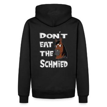 Ne mangez pas le forgeron maréchal-ferrant - Sweat à capuche Premium bio Homme - noir - Dos - Nico (187cm)