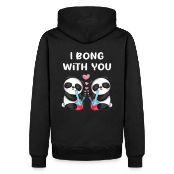 Je bong avec toi en amour panda ours mignons - Sweat à capuche Premium bio Homme - noir - Dos - Nico (187cm)