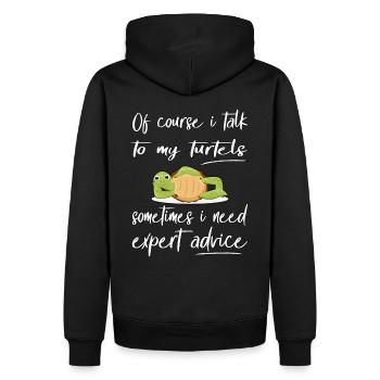 Funny Turtle Design Pet - Men’s Premium Organic Hoodie - black - Back - Nico (187cm)