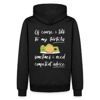 Funny Turtle Design Pet - Men’s Premium Organic Hoodie - black - Back - Nico (187cm)