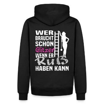 Frauen im Handwerk Schornsteinfegerin Berufs - Männer Premium Bio Hoodie - Schwarz - Hinten - Nico (187cm)
