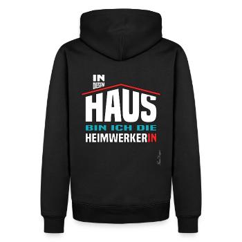 Lustiges Haus das Frauen Beruf Bauherrin stolze - Männer Premium Bio Hoodie - Schwarz - Hinten - Nico (187cm)