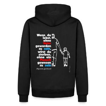 Papa ist der Beste Mann, russisches Sprichwort - Männer Premium Bio Hoodie - Schwarz - Hinten - Nico (187cm)
