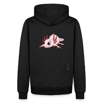 Salamandre à queue d’axolotl avec cœur amphibien à - Sweat à capuche Premium bio Homme - noir - Dos - Nico (187cm)